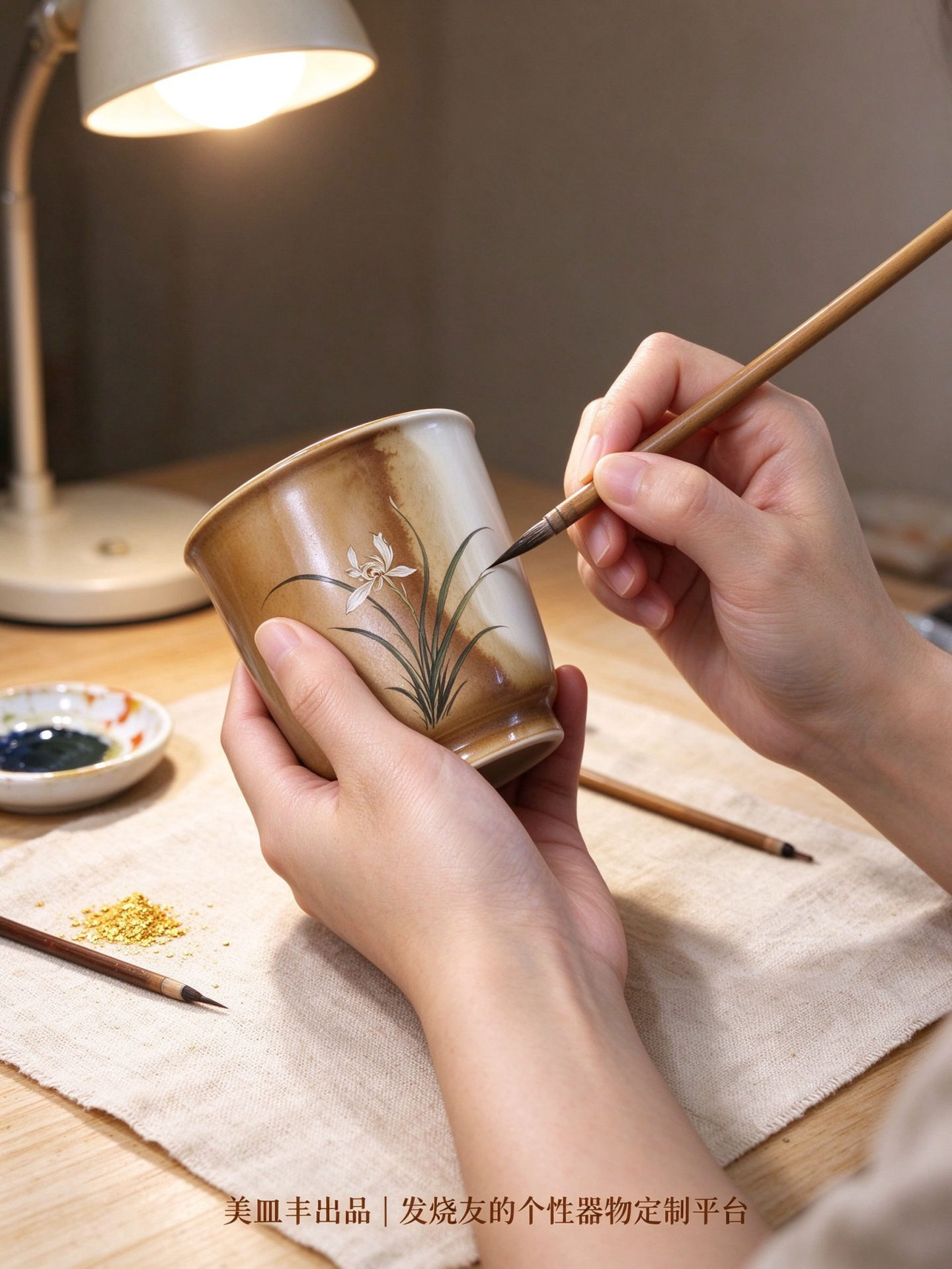 颜色釉直筒茶杯・米白浅棕深褐三色窑变茶具-颜色可定制