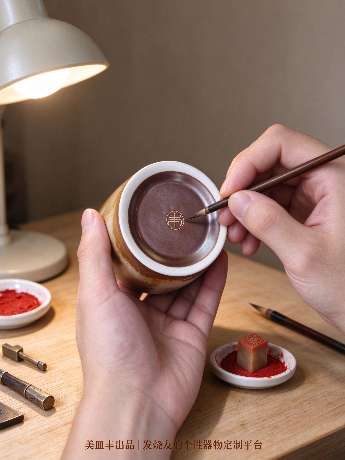 颜色釉直筒茶杯・米白浅棕深褐三色窑变茶具-颜色可定制