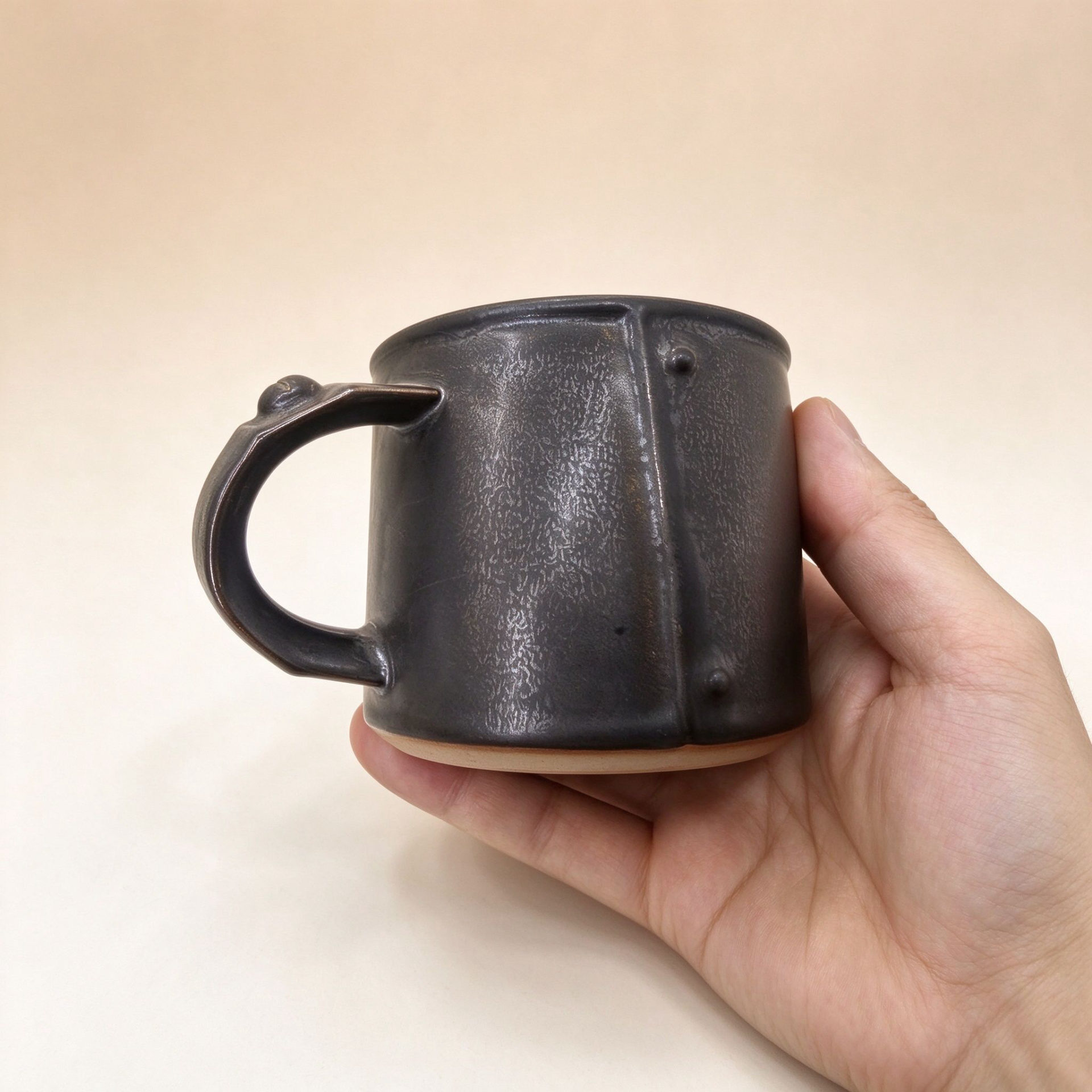 复古铆钉粗陶马克杯 工业风铁锈釉陶瓷咖啡杯 日式小众办公室男士喝水杯